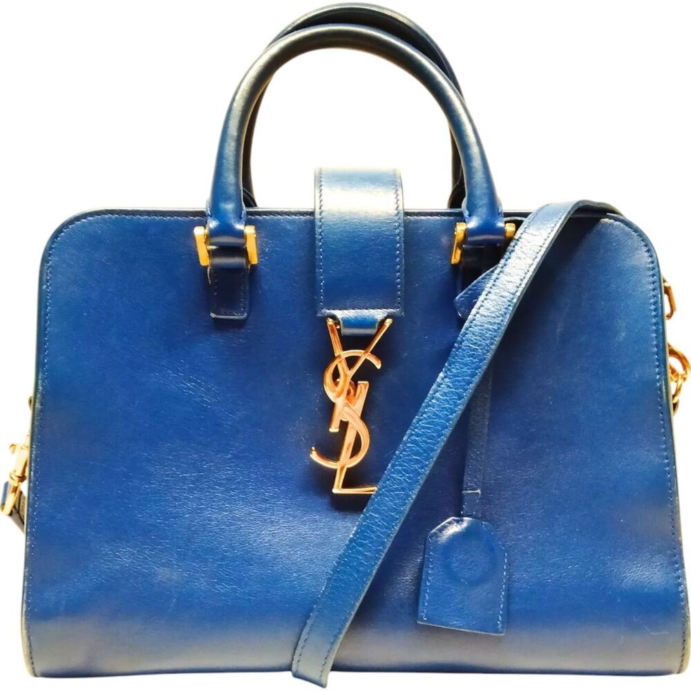 734467BJ (X6) YVES Saint Laurent Crossbody Bag Blue Leather